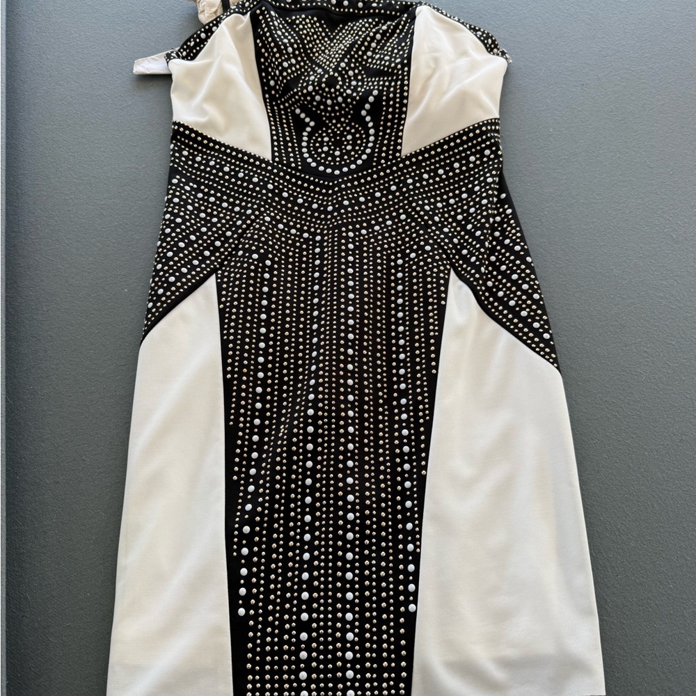 Nikibiki Black and White Studded Midi Dress